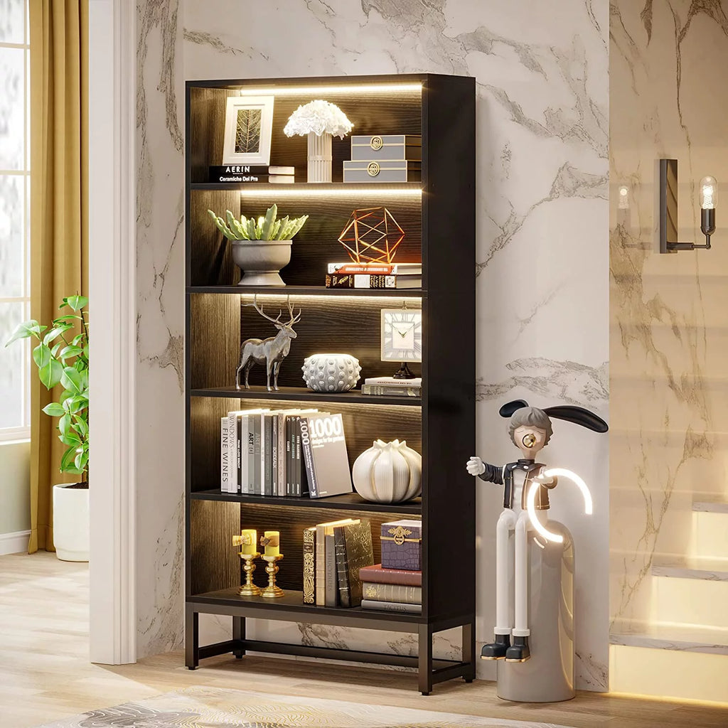 5 Shelf Bookcase with Led Lights R536235