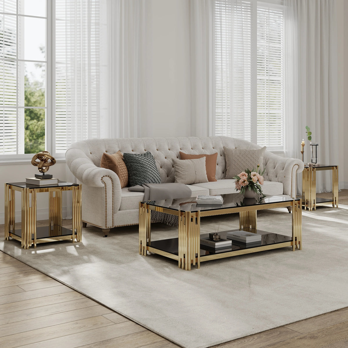 Rectangular Glass Top Coffee Table T6720
