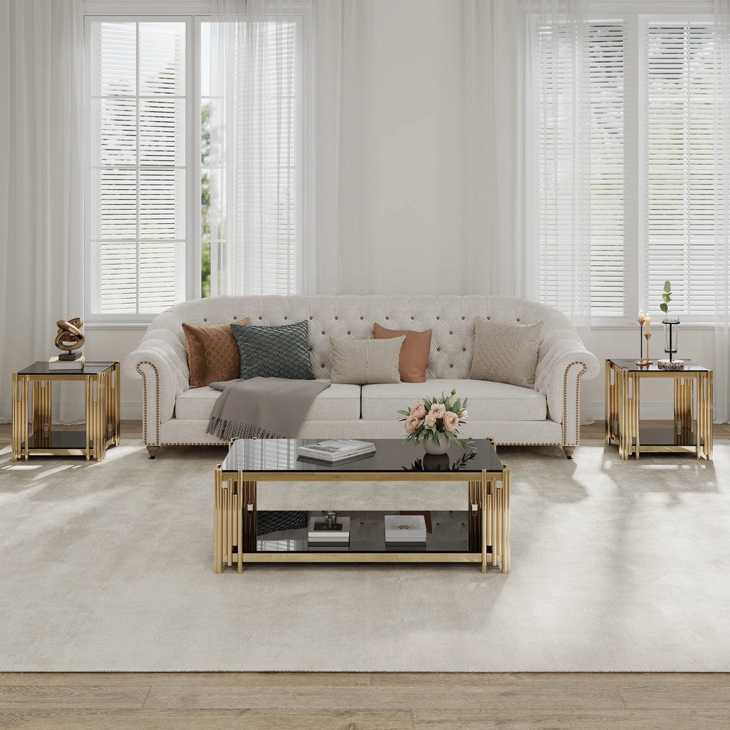 Rectangular Glass Top Coffee Table T6720