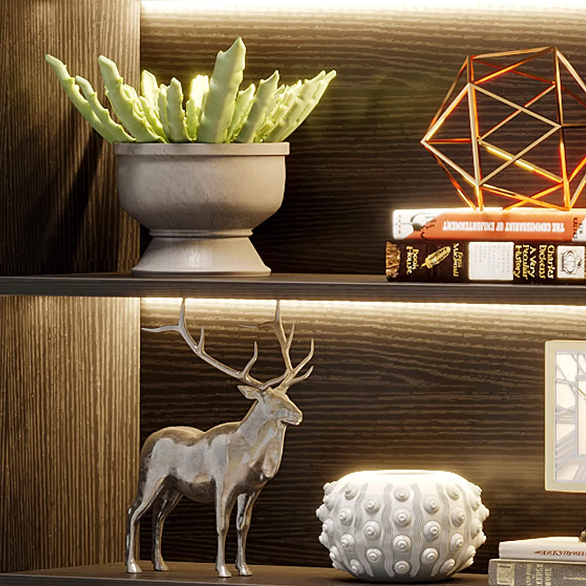 5 Shelf Bookcase with Led Lights R536235