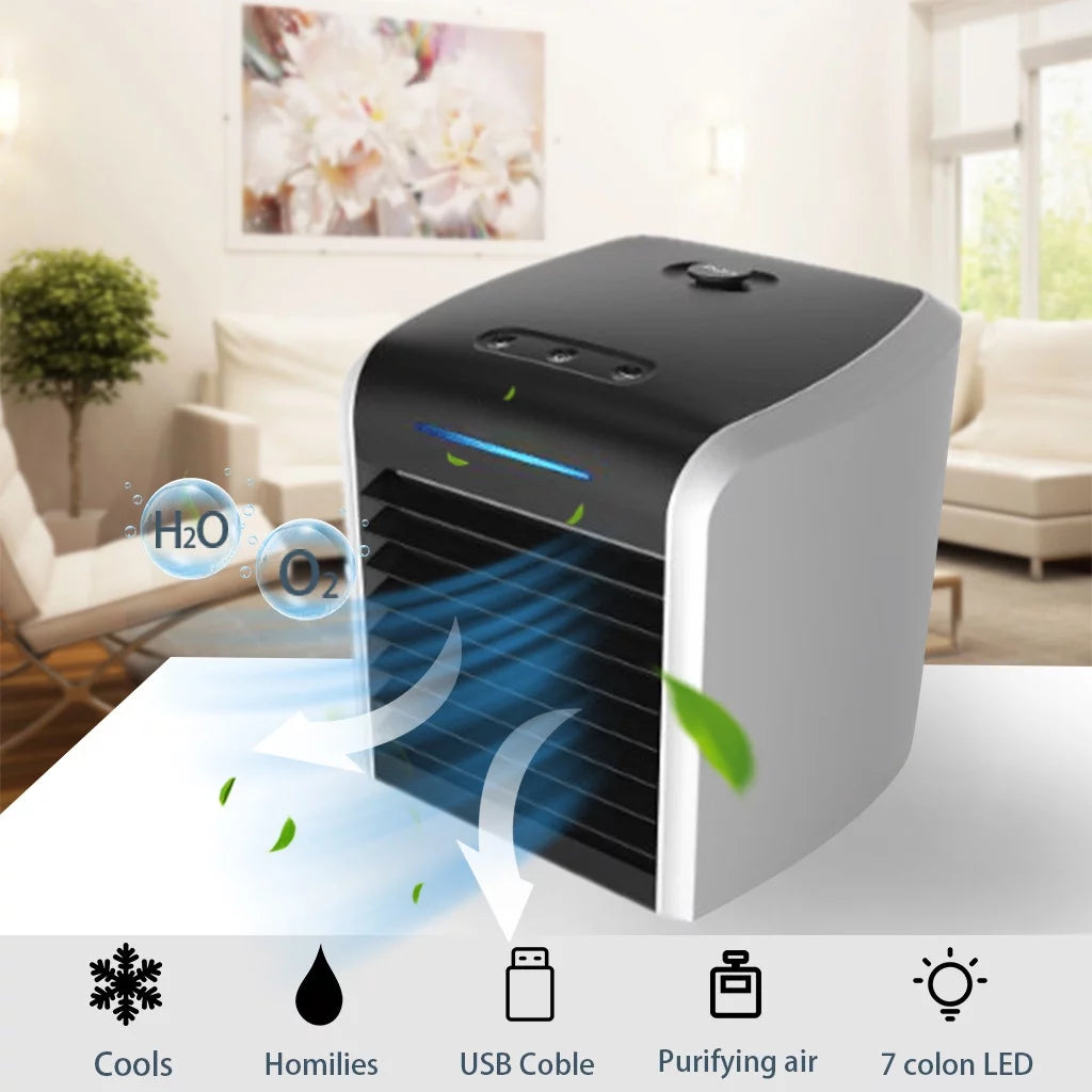 Portable Air Conditioner Cooler Fan with 7 Colors Light Z628