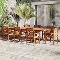 9-Piece Eucalyptus Extendable Rectangular Patio Dining Set N182