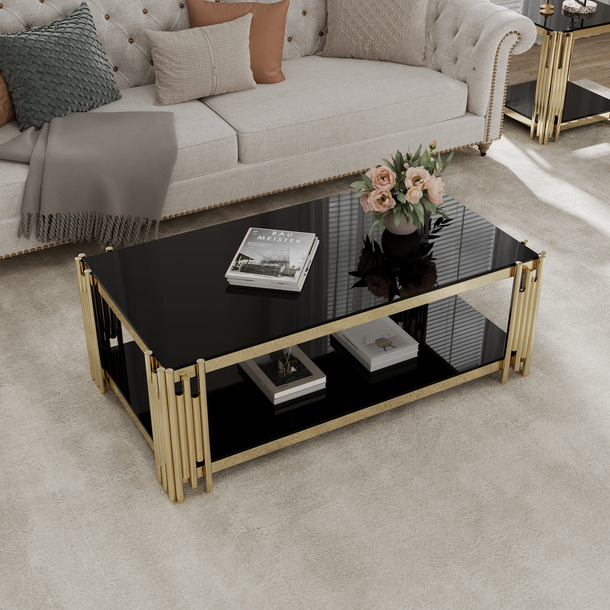 Rectangular Glass Top Coffee Table T6720