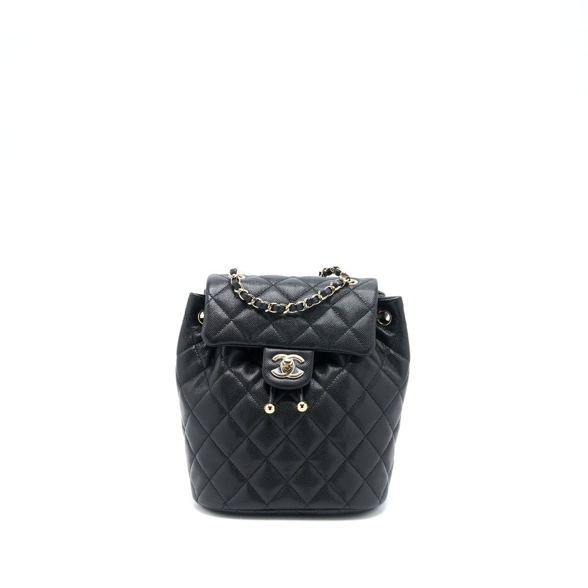 23S MINI FLAP BACKPACK CAVIAR BLACK LGHW (MICROCHIP)
