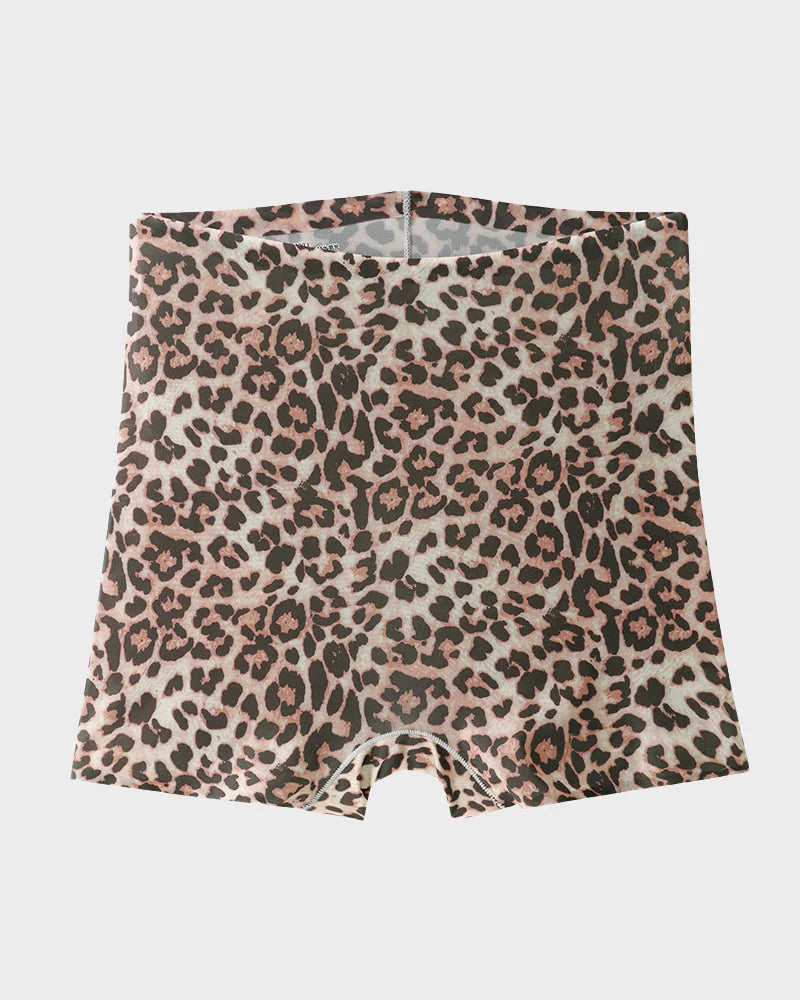 Mid-Rise Ice Silk Leopard Panties 6 Pack D455811