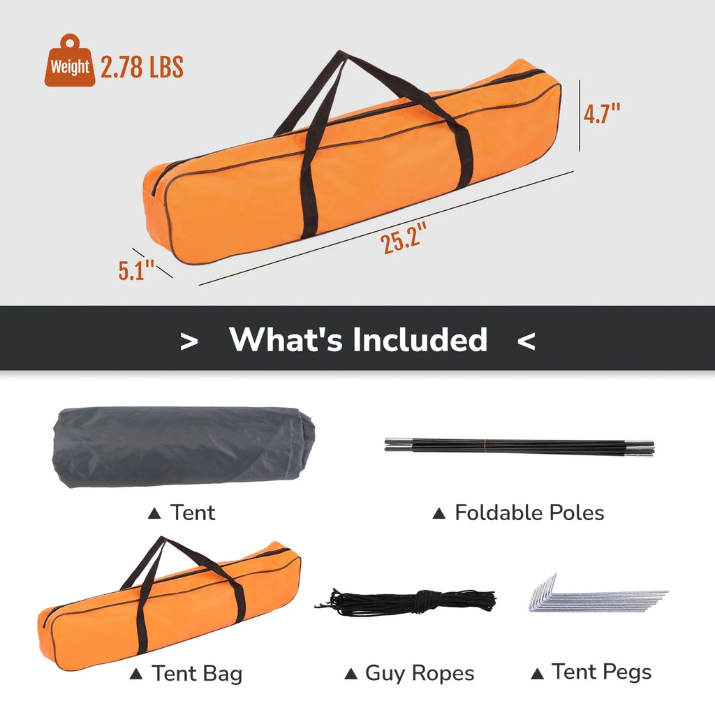 Automatic Pop Up Tent Waterproof Oxford Fabric Orange D88487