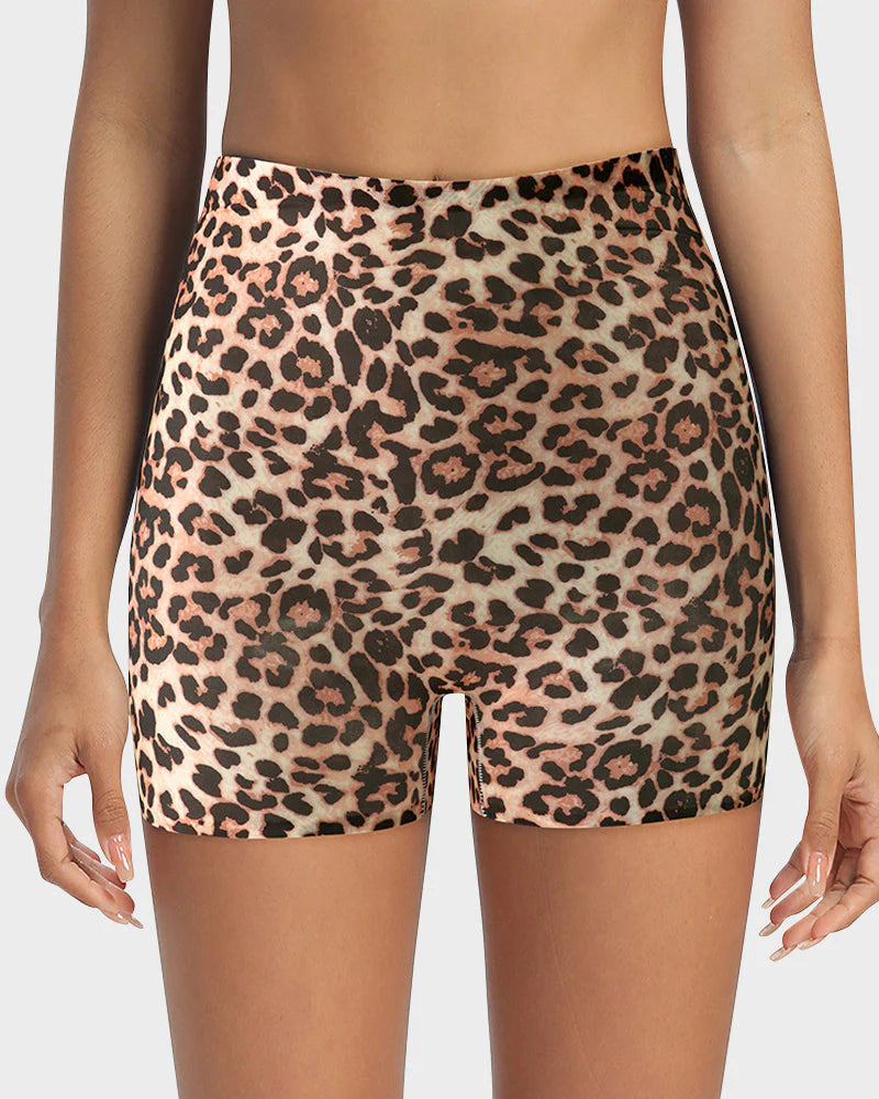 Mid-Rise Ice Silk Leopard Panties 6 Pack D455811