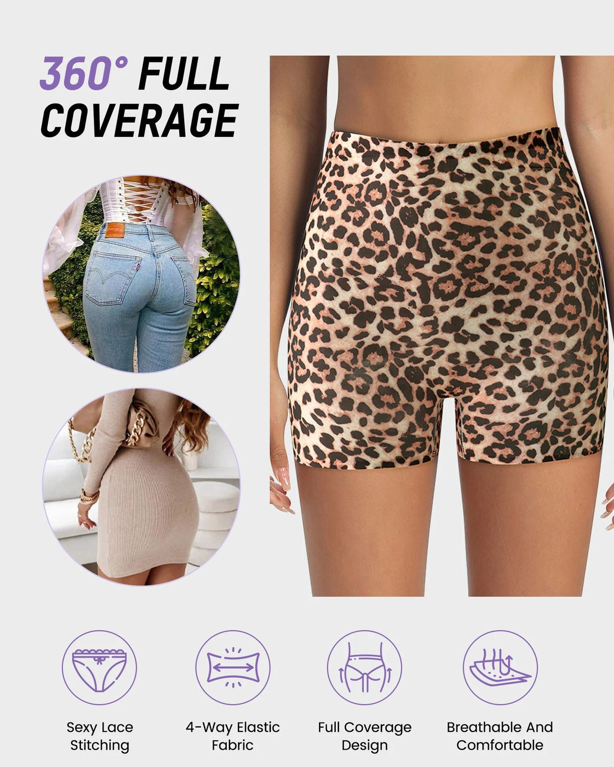 Mid-Rise Ice Silk Leopard Panties 6 Pack D455811