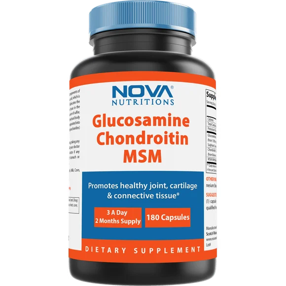 Triple Strength Glucosamine Chondroitin MSM 2600mg Capsules 180 Count A25949