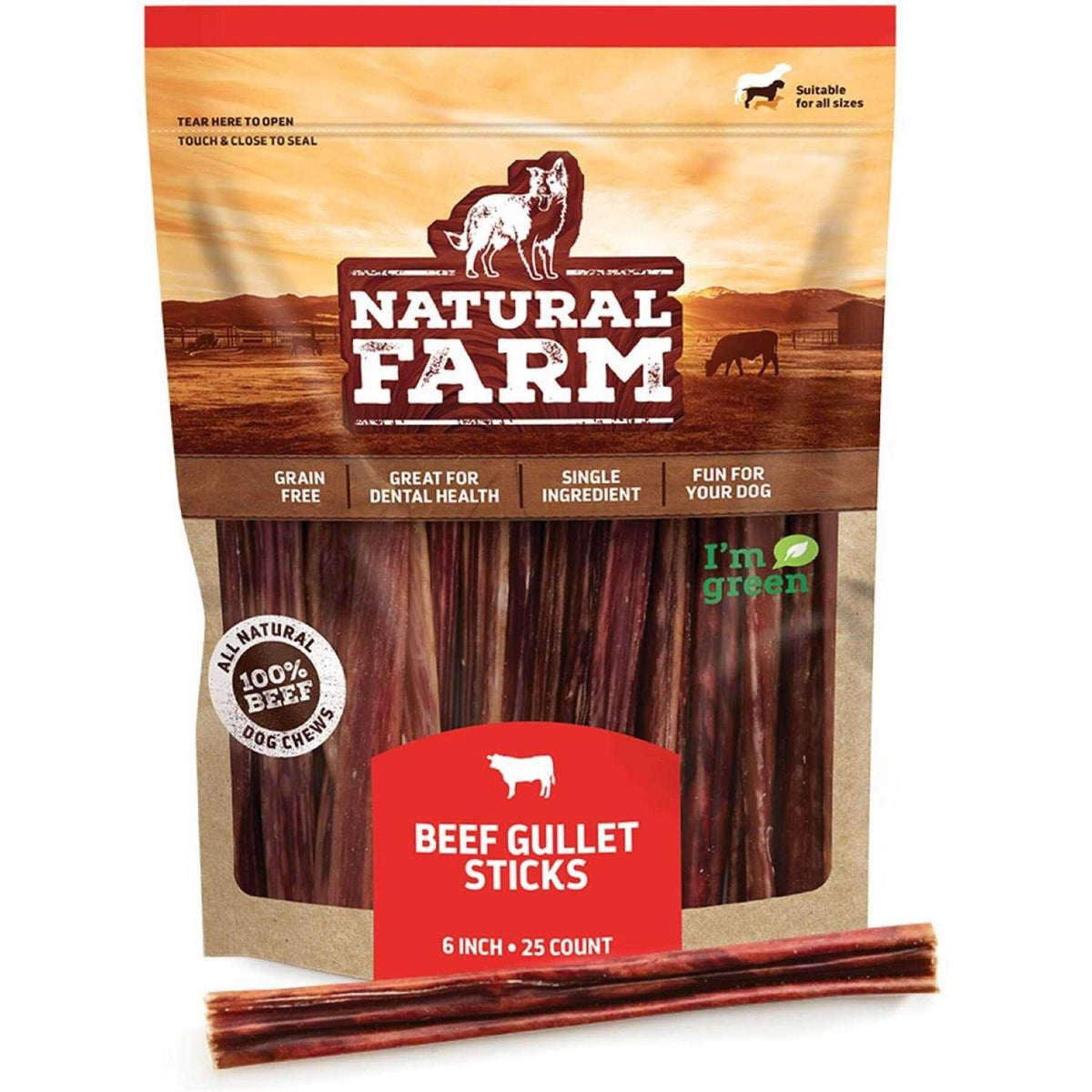 6 Inch Natural Farm Gullet Stick D1769